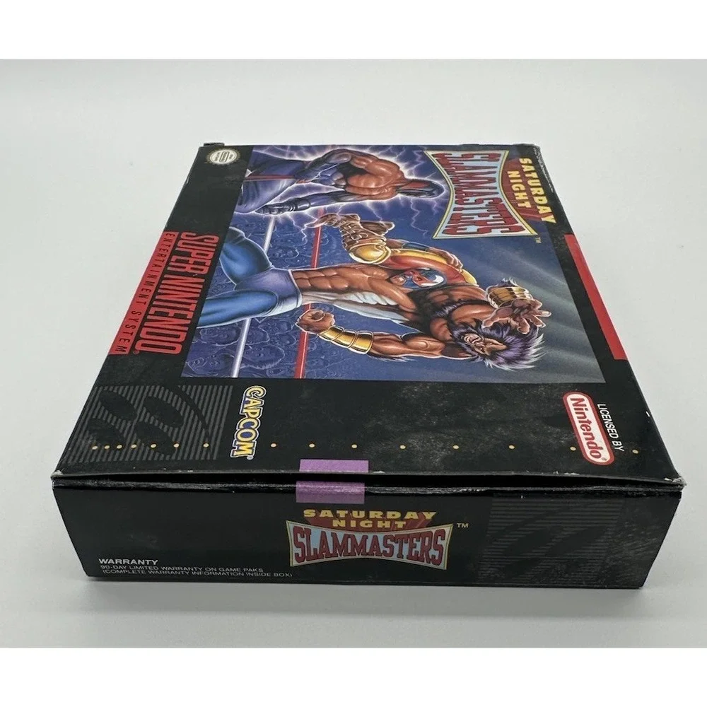 SATURDAY NIGHT SLAM MASTERS SUPER NINTENDO SNES BOX INSERTS NO MANUAL WORKS